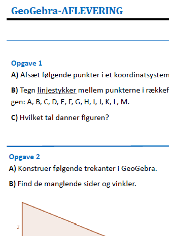 Et eksempel på en GGB-aflevering i 5. klasse.