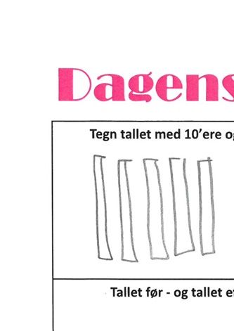 Et eksempel på et udfyldt ark, hvor 