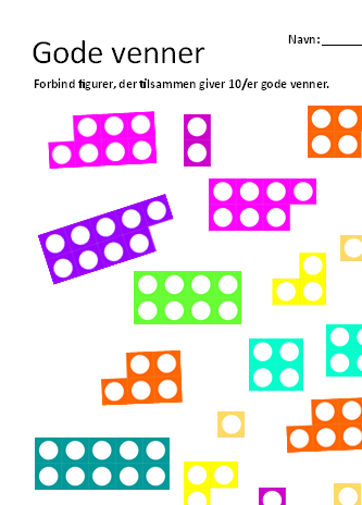 Arbejdsark til gode-venner med Numicon-billeder.