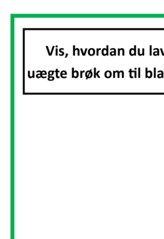 Et eksempel på et brøk-samtale-ark.