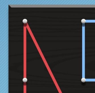 Eksempel på et arbejdskort til arbejde med Geoboard-app'en - eller til fysiske sømbræt.