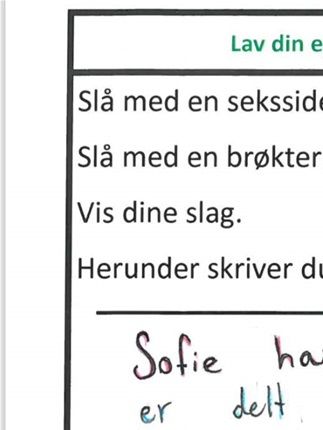 Eksempel på elevarbejde.