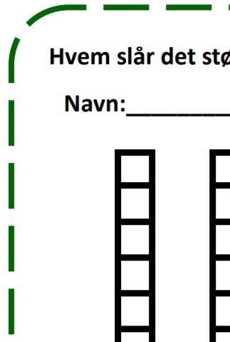 Et afkrydsningskort til hver elev.